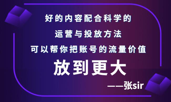 （2747期）张sir账号流量增长课，告别海王流量，让你的流量更精准