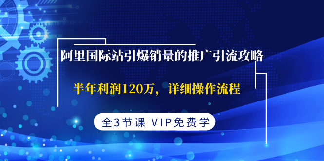 （1374期）阿里国际站引爆销量的推广引流攻略，半年利润120万，详细操作流程(全3节课)