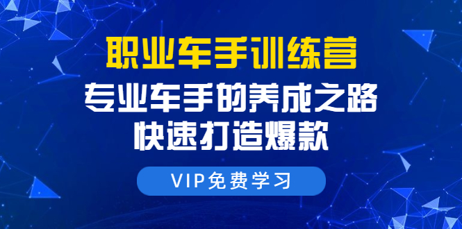 （1485期）职业车手训练营：专业车手的养成之路，快速打造爆款（8节-无水印直播课）