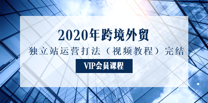 （1175期）2020年跨境外贸独立站运营打法（视频教程）完结