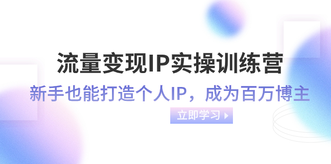 （8134期）流量变现-IP实操训练营：新手也能打造个人IP，成为百万 博主（46节课）