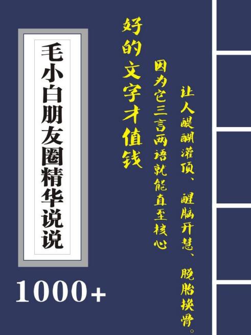 （2803期）毛小白内容合集《朋友圈说说精华1000+》好的文字才值钱（第1部+2部）