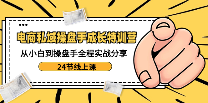 （8723期）电商私域-操盘手成长特训营：从小白到操盘手全程实战分享-24节线上课