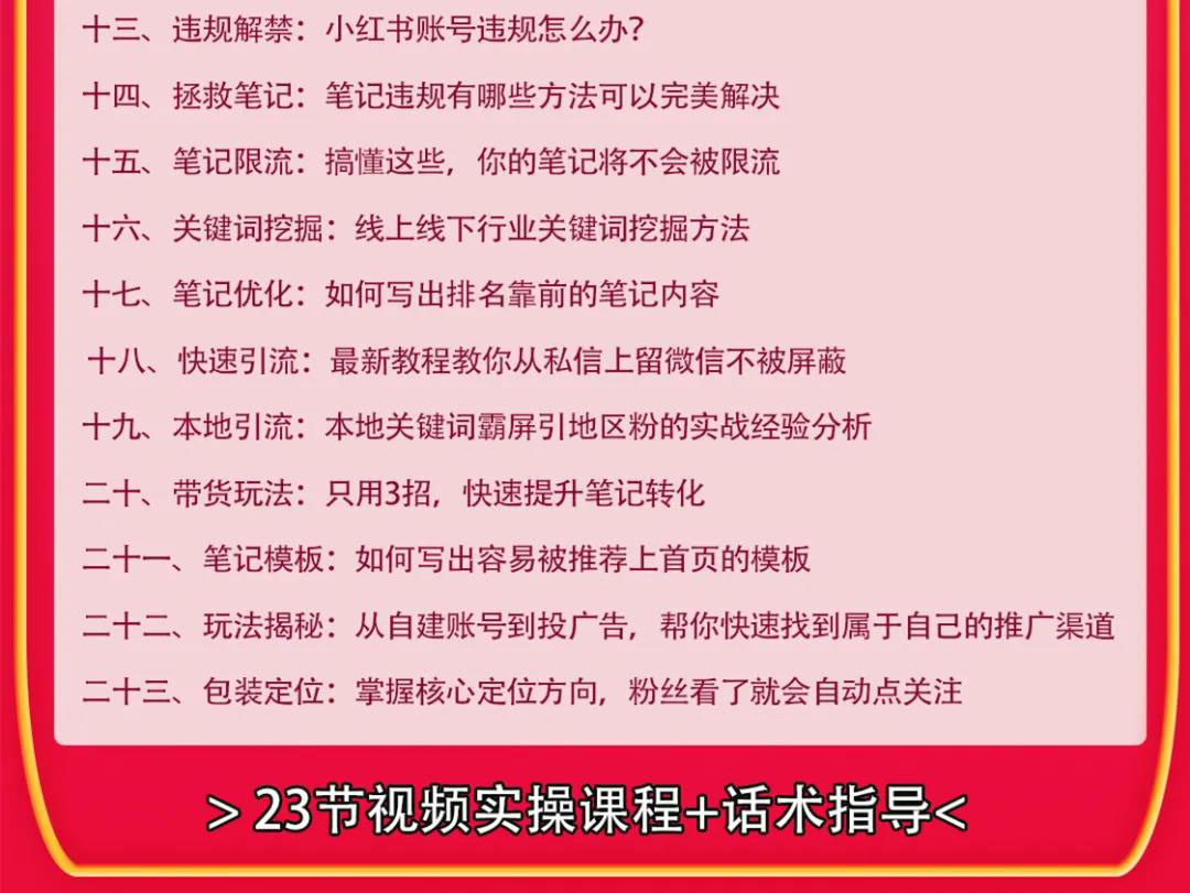 （1630期）小红书爆款推广引流训练课9.0，手把手带你玩转小红书 一部手机即可月入万元