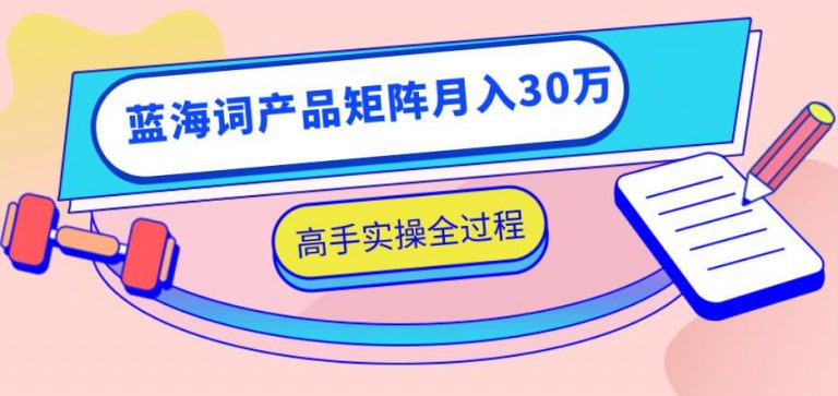 （1137期）2020最新无货源店群项目，蓝海词产品矩阵月入30万，高手实操全过程（视频）