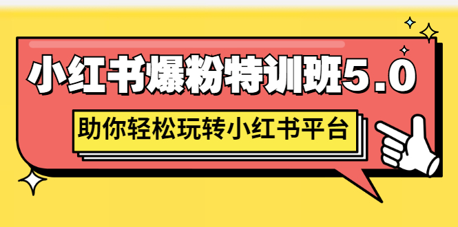 （2690期）小红书爆粉特训班5.0，助你轻松玩转小红书平台价值1380元