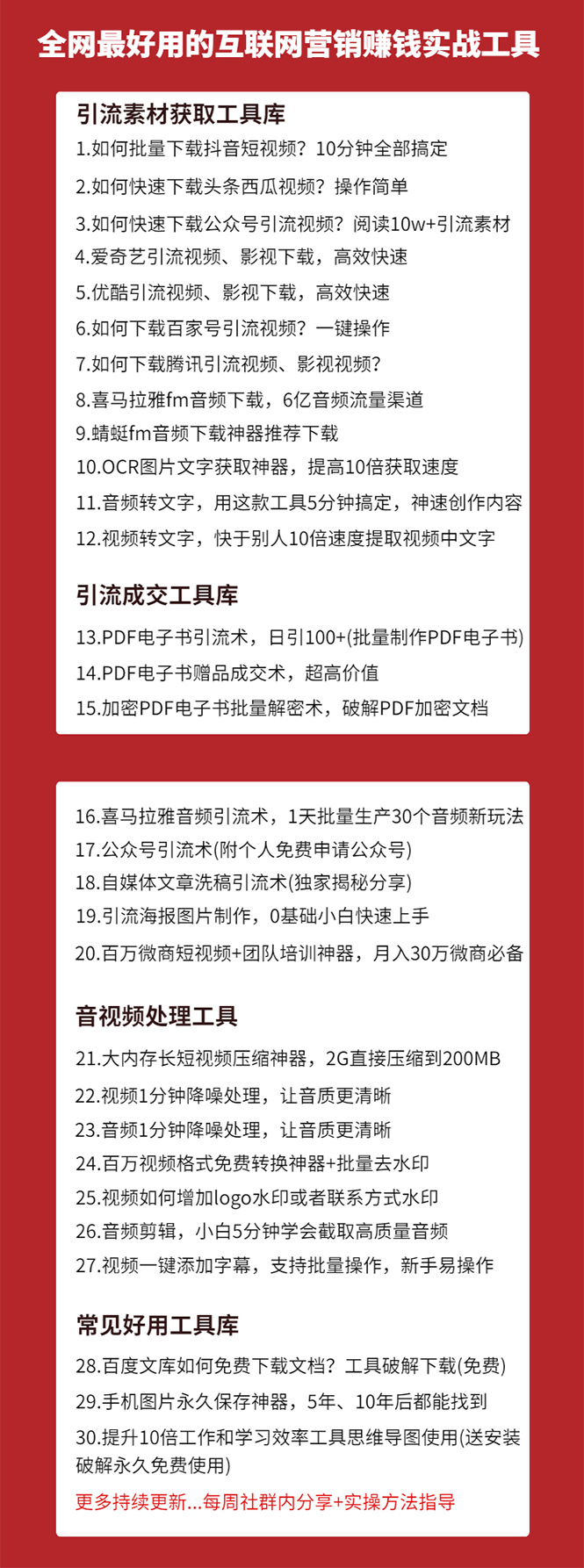 （1583期）30套互联网营销黑科技落地实战，让你收钱效率倍增10倍，批量引流，快速变现