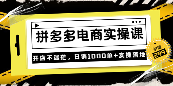 （3381期）《拼多多电商实操课》开店不迷茫，日销1000单+实操落地