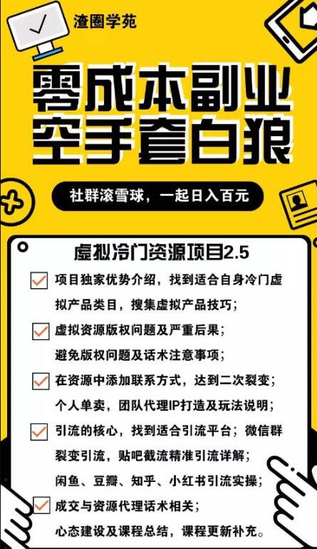 （1185期）虚拟冷门资源项目2.5（冷门&代理玩法） 精准引流实操日赚1000+(更新中)