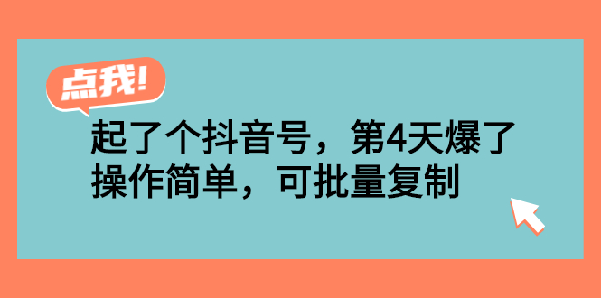 （2538期）起了个抖音号，第4天爆了！操作简单，可批量复制